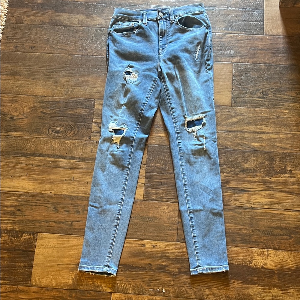 Aeropostale Light Blue Distressed Skinny Jeans